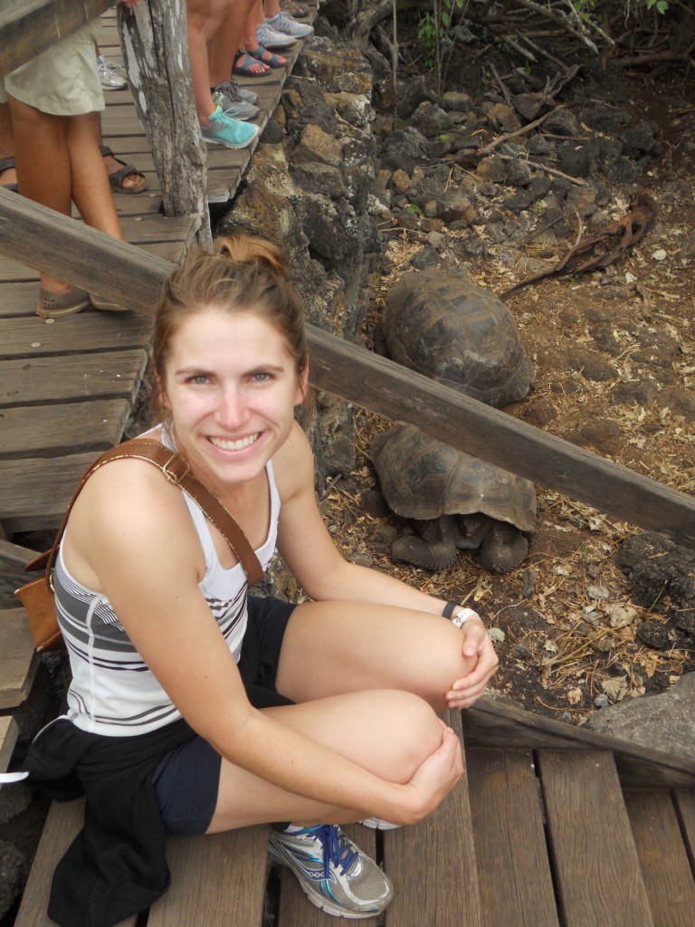 Erin with turtles